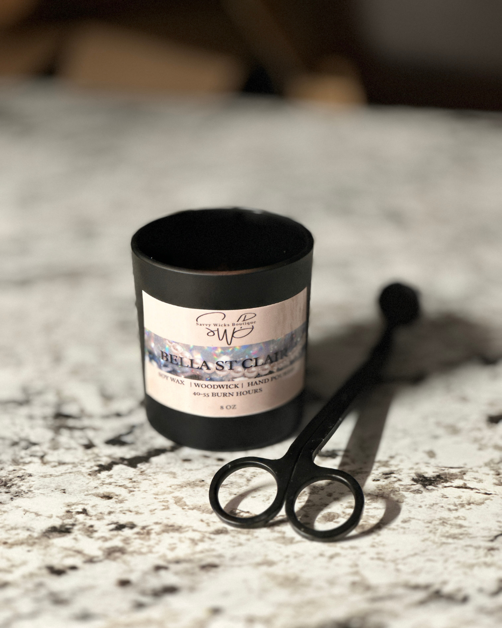 Bella St Clair Paraffin/Soy Blend Wood Wick Luxury Scented Candle