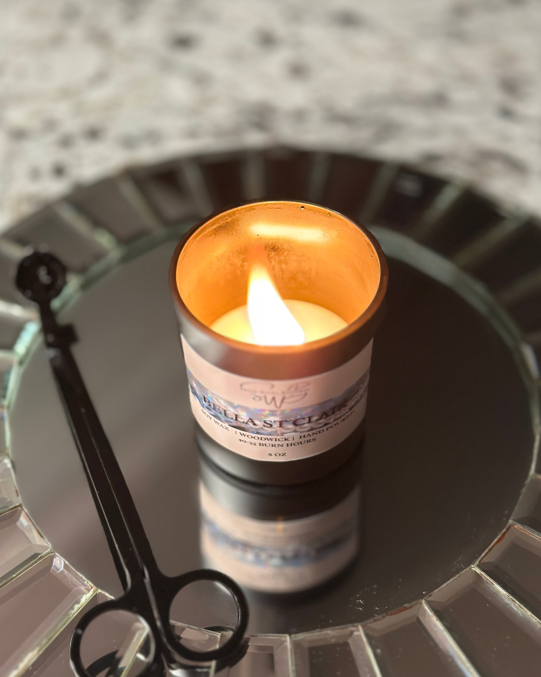 Bella St Clair Paraffin/Soy Blend Wood Wick Luxury Scented Candle